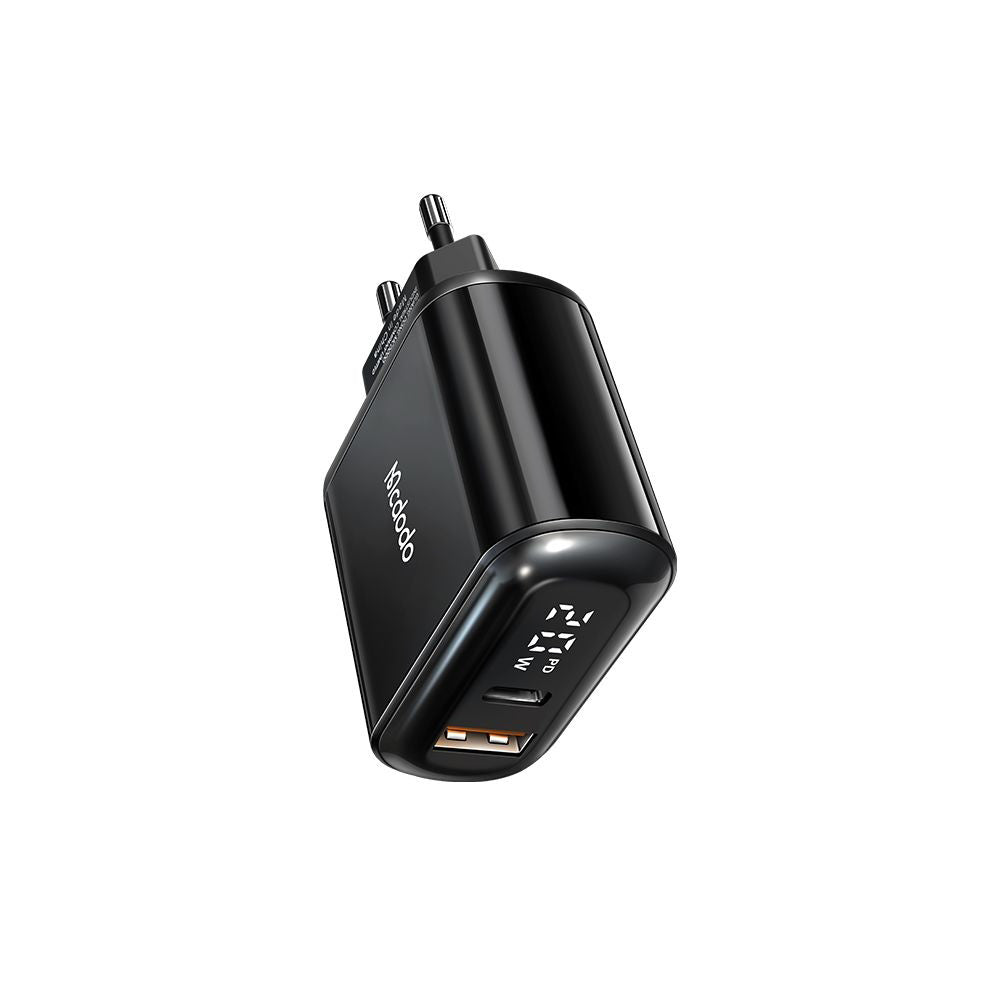 McDodo CH-7170 Chocolate Display netværksoplader, 20W, 3A, 1 x USB-A - 1 x USB-C, Sort