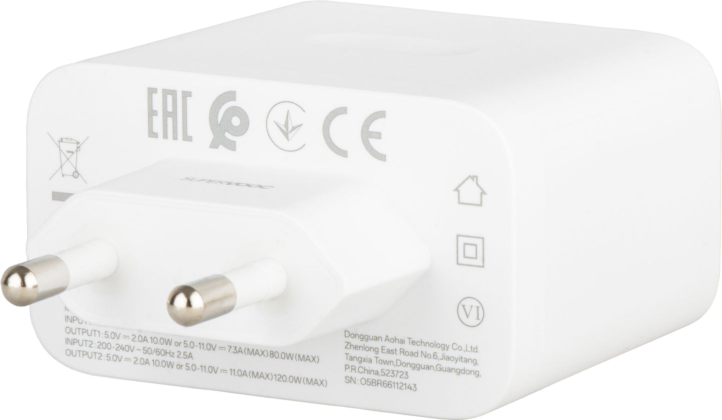 OnePlus Netoplader, 120W, 1 x USB-A, Hvid