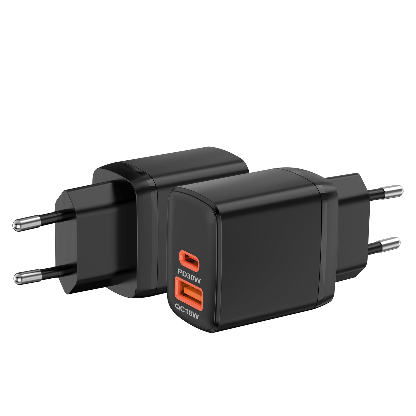Netværksoplader Techsuit CH1 Duonix, 30W, 3A, 1 x USB-A - 1 x USB-C, Sort