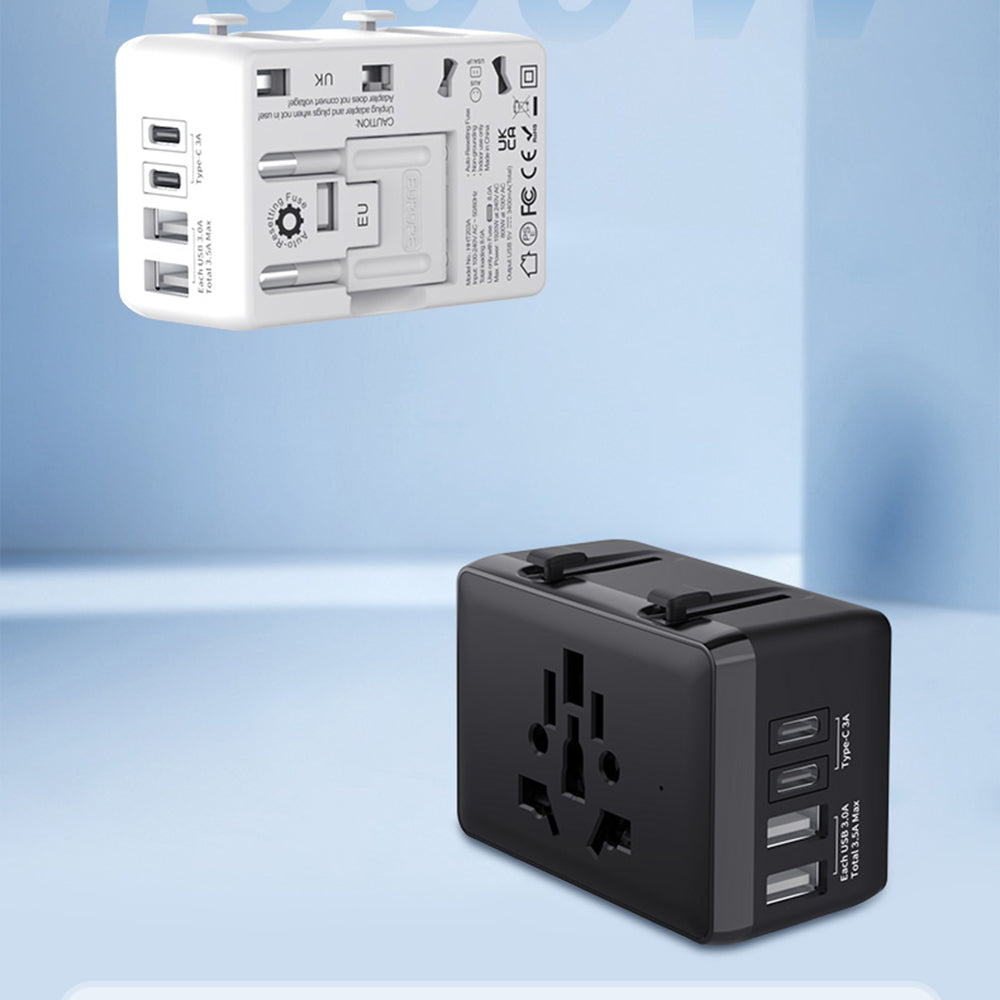 Netværksoplader Techsuit HHT203A Travel, 20W, 3A, 2 x USB-A - 2 x USB-C, Hvid