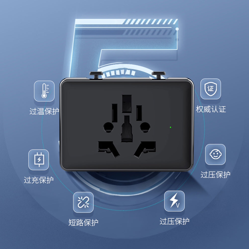 Netværksoplader Techsuit HHT203A Travel, 20W, 3A, 2 x USB-A - 2 x USB-C, Sort