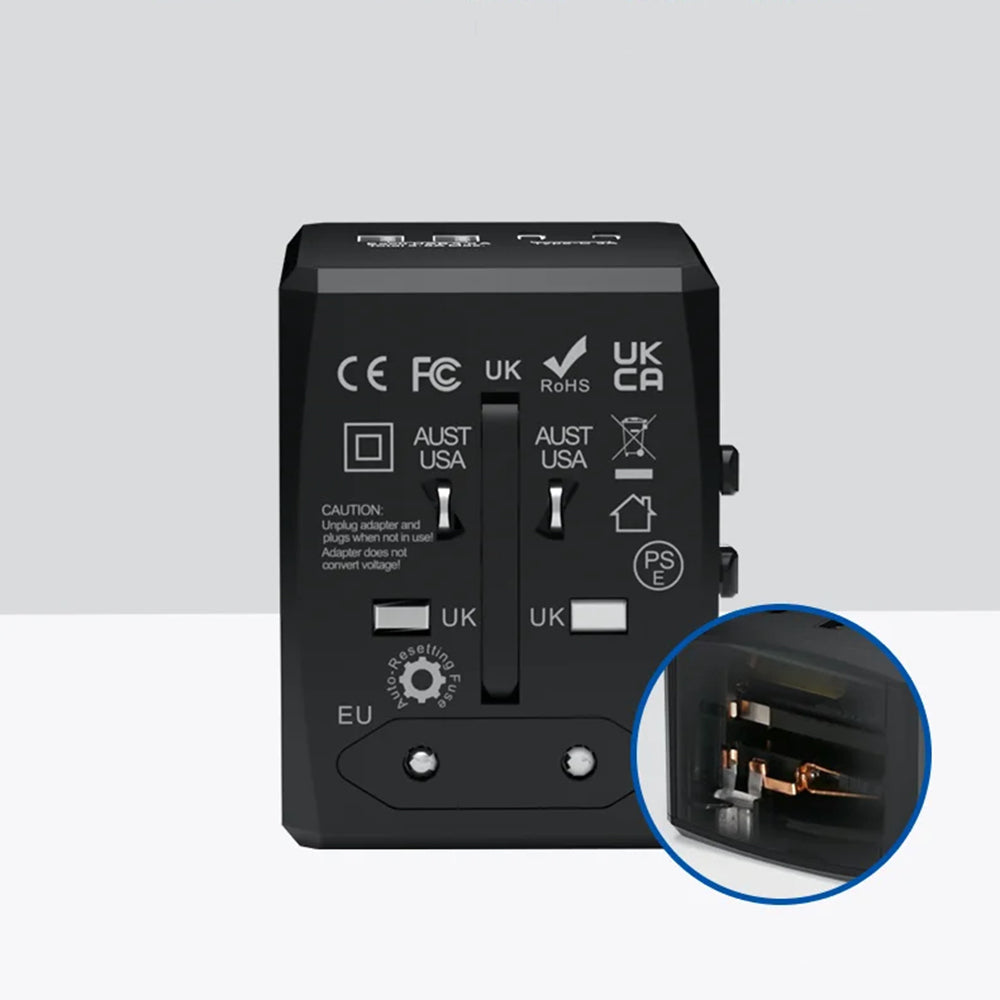 Netværksoplader Techsuit HHT904-W2 Travel, 20W, 3A, 2 x USB-A - 2 x USB-C, Hvid