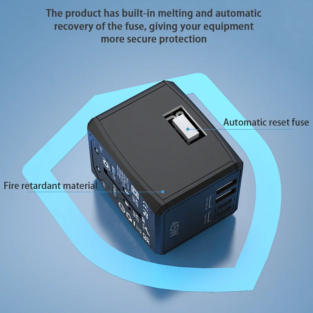 Netværksoplader Techsuit HHT905 Travel, 45W, 3A, 2 x USB-A - 2 x USB-C, Sort