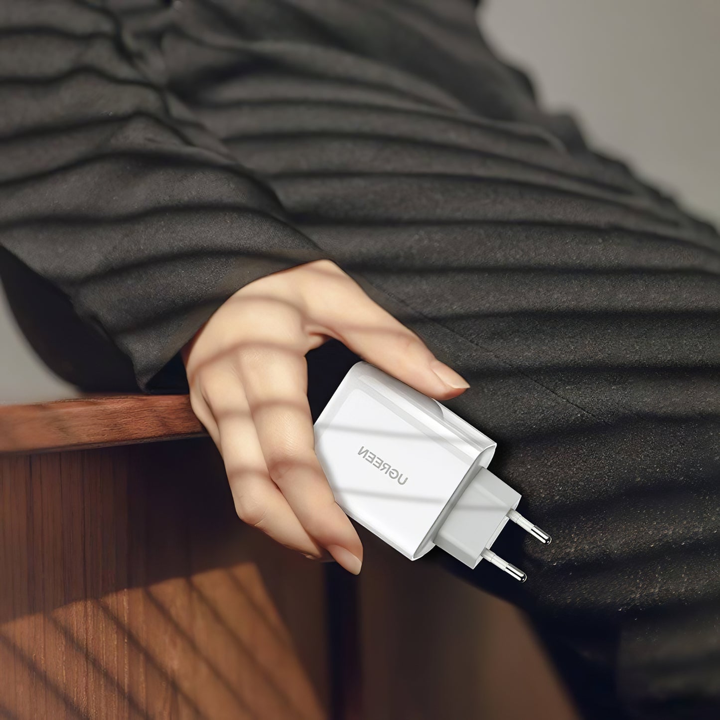 Netværksoplader UGREEN CD170, 36W, 3A, 1 x USB-A - 1 x USB-C, hvid