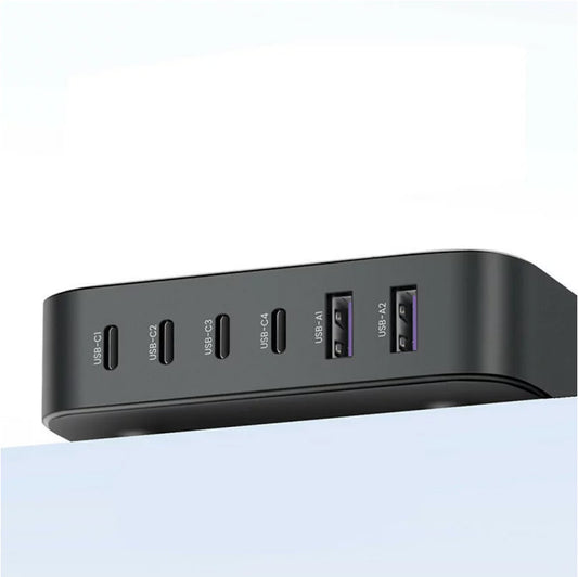 Opladerstation UGREEN CD271 Nexode, 200W, 5A, 2 x USB-A - 4 x USB-C, grå