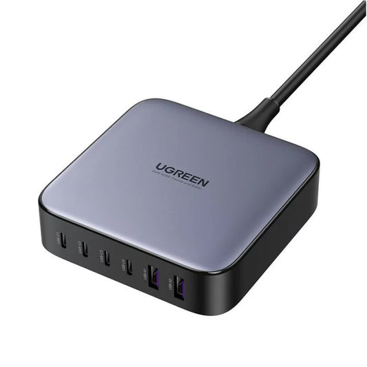 Opladerstation UGREEN CD271 Nexode, 200W, 5A, 2 x USB-A - 4 x USB-C, grå