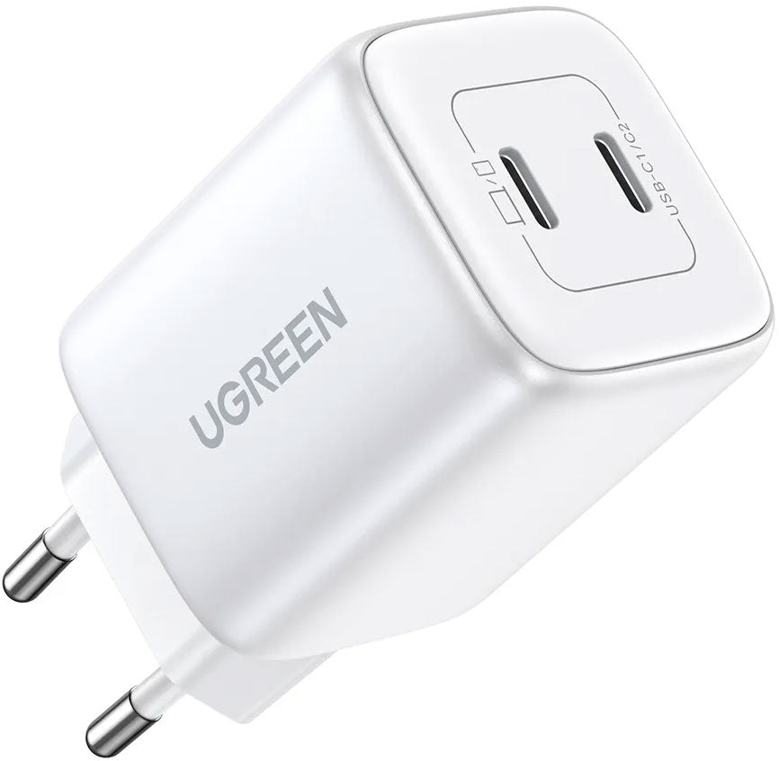 UGREEN CD294 Netværksoplader, 45W, 3A, 2 x USB-C, Hvid