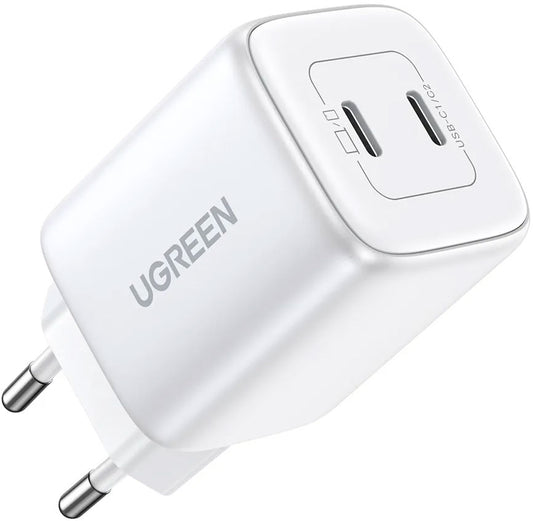 UGREEN CD294 Netværksoplader, 45W, 3A, 2 x USB-C, Hvid