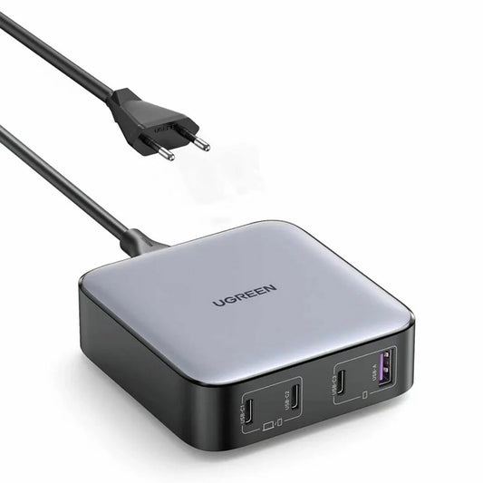 Opladningsstation UGREEN CD328, 100W, 3A, 1 x USB-A - 3 x USB-C, grå