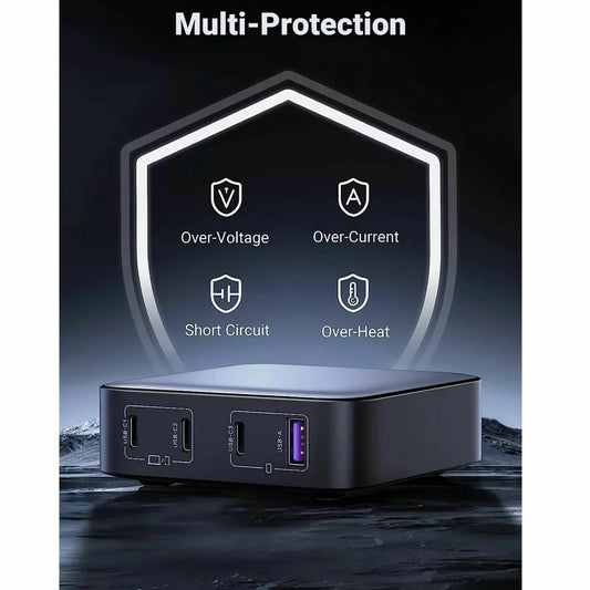 Opladningsstation UGREEN CD328, 100W, 3A, 1 x USB-A - 3 x USB-C, grå