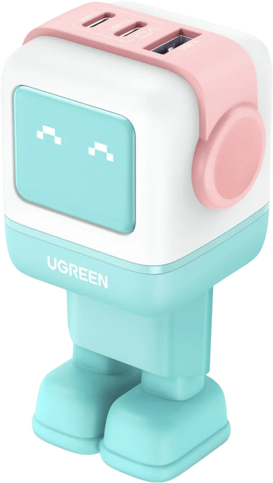Netværksoplader UGREEN CD361 Uno, 65W, 3,25A, 1 x USB-A - 2 x USB-C, turkis