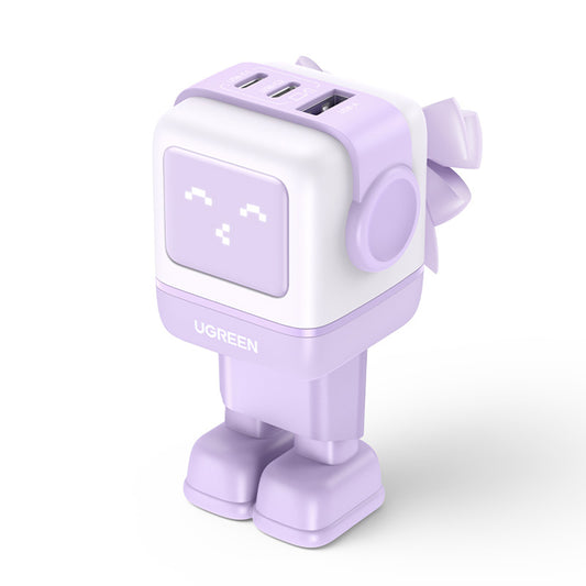 UGREEN CD361 Uno netværksoplader, 65W, 3.25A, 1 x USB-A - 2 x USB-C, Lilla