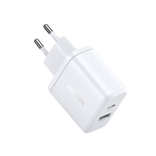 UGREEN X227 Netværksoplader, 20W, 3A, 1 x USB-A - 1 x USB-C, Hvid