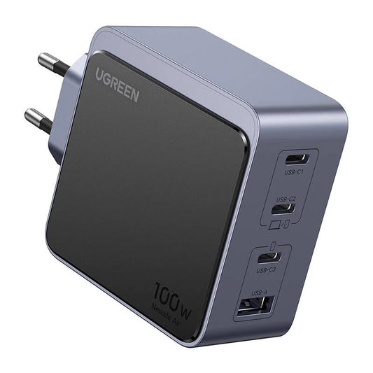 Netværksoplader UGREEN X565 Nexode Air, 100W, 5A, 1 x USB-A - 3 x USB-C, grå