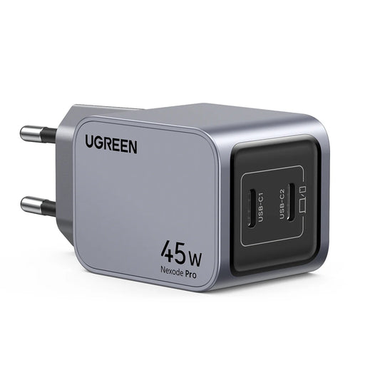 Netværksoplader UGREEN X707 Nexode Pro, 45W, 3A, 2 x USB-C, grå