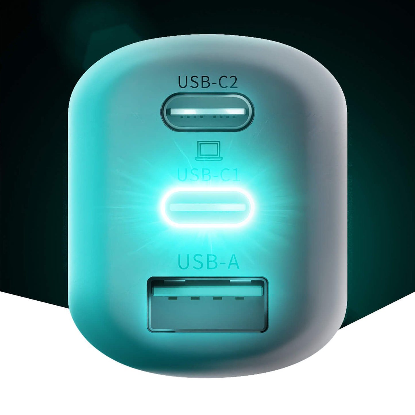 3MK HyperCharger Netoplader, 65W, 5A, 1 x USB-A - 2 x USB-C, Hvid