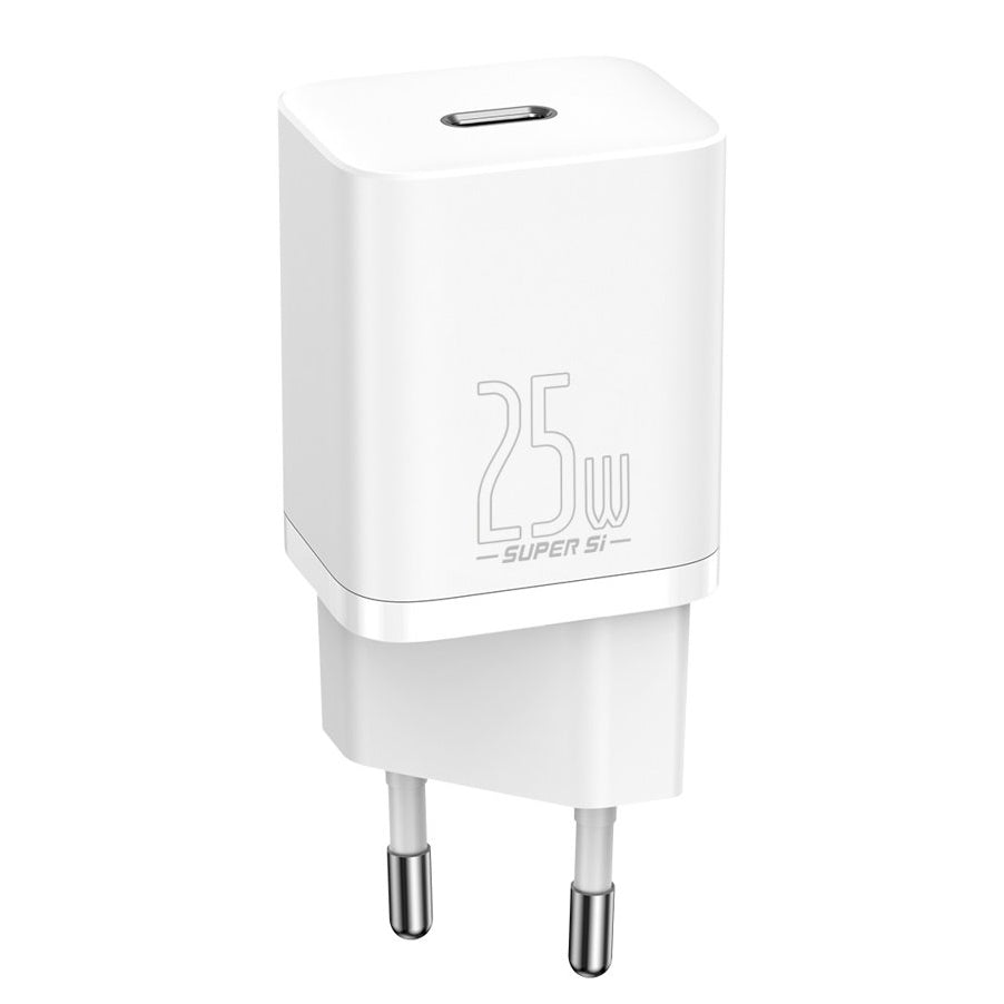 Baseus Super Si netværksoplader, 25W, 3A, 1 x USB-C, hvid CCSP020102