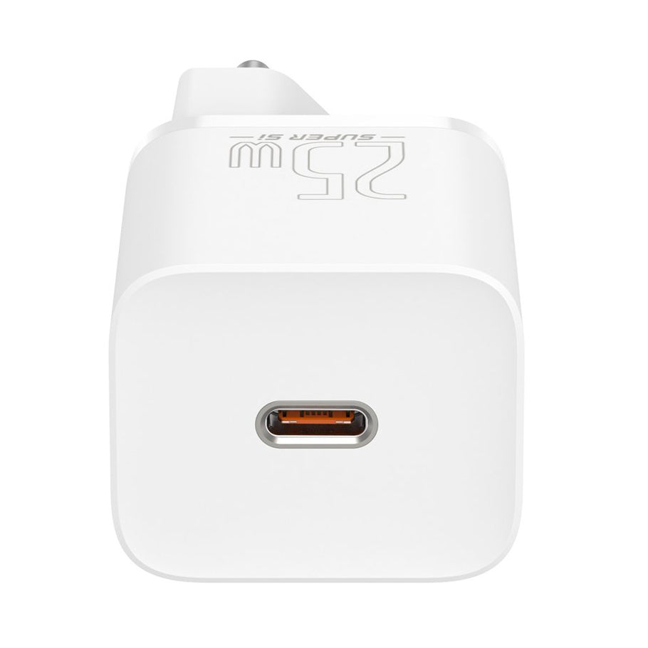 Baseus Super Si netværksoplader, 25W, 3A, 1 x USB-C, hvid CCSP020102