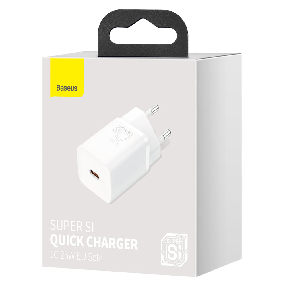 Baseus Super Si netværksoplader, 25W, 3A, 1 x USB-C, hvid CCSP020102