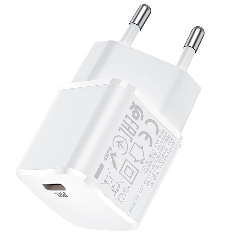 Netværksoplader HOCO N10, 20W, 3A, 1 x USB-C, hvid