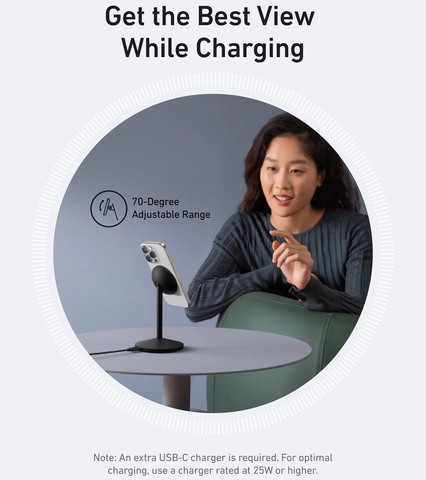 Anker MagGo Stand trådløs netværksoplader, 15W, 1.67A, Sort A25X1H11