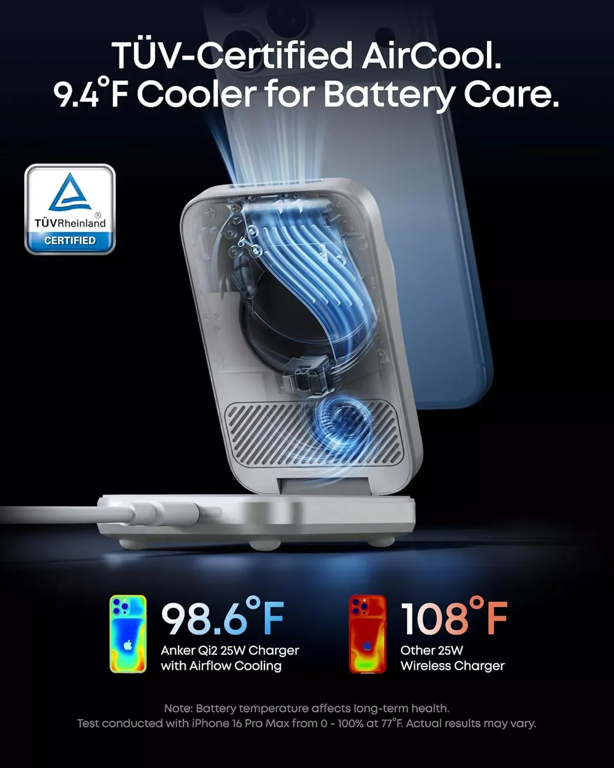 Anker Prime MagGo 3i1 trådløs netoplader, 25W, hvid B25N1G21