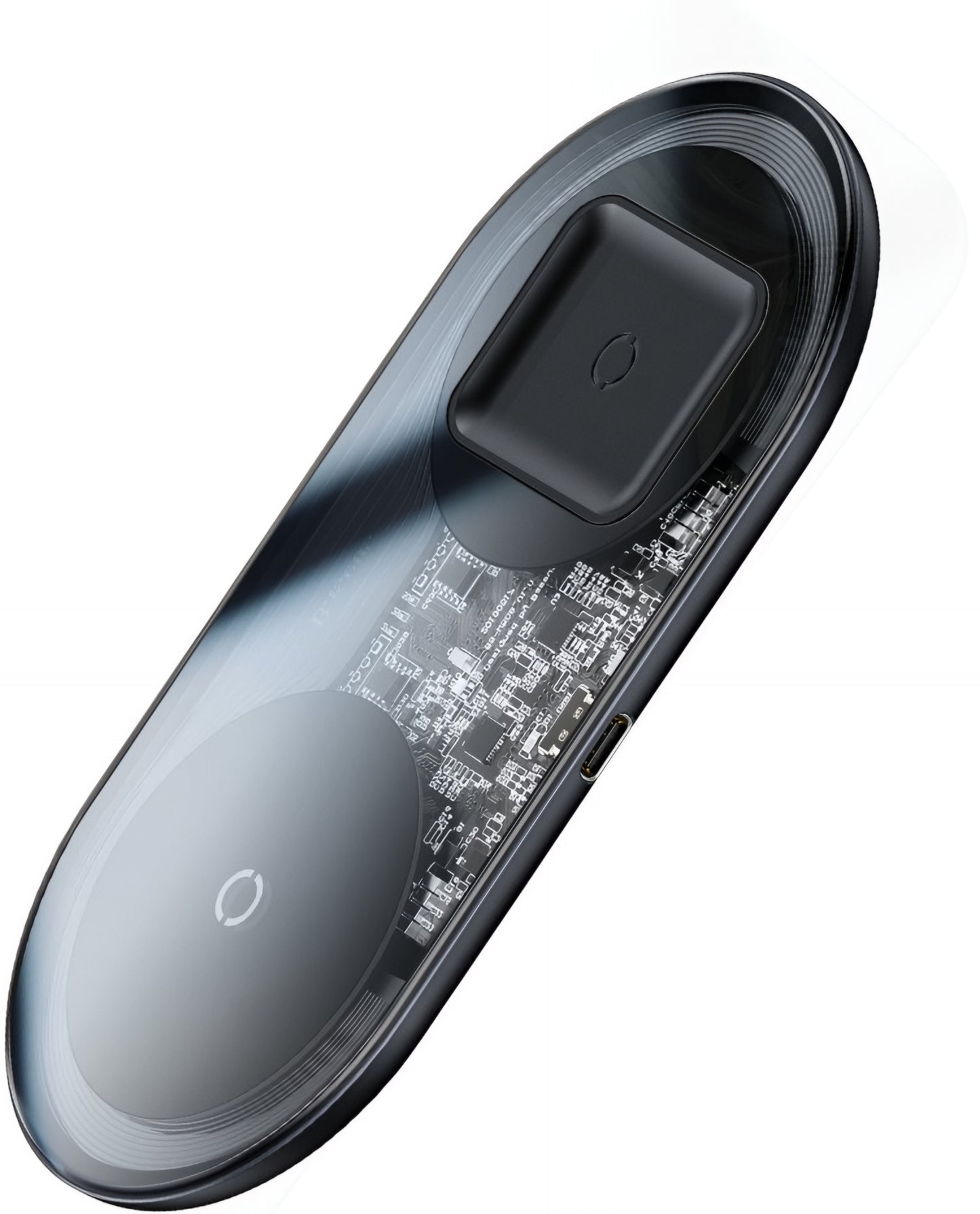 Baseus Simple 2in1 trådløs netværksoplader, 15W, 1.67A, Transparent WXJK-A01