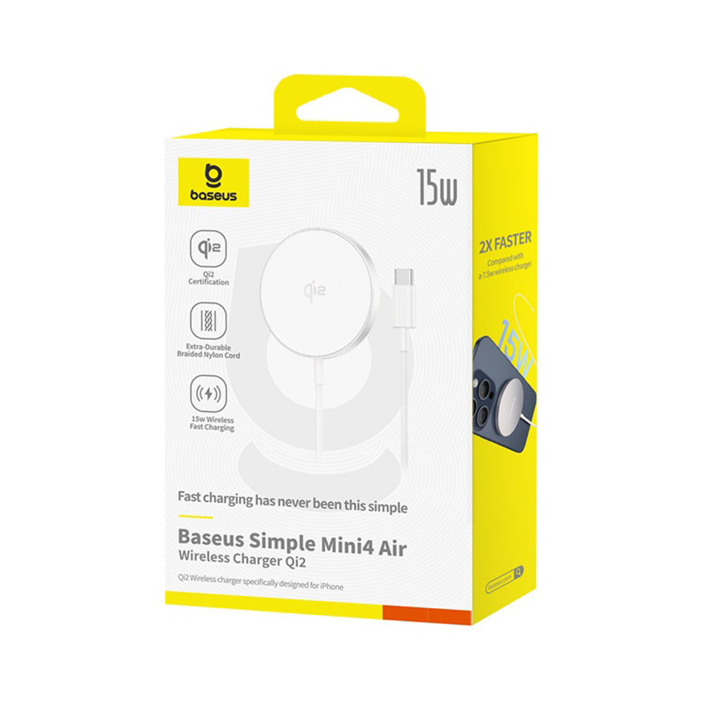 Baseus Simple Mini4 Air trådløs netværksoplader, 15W, 1.67A, Sølv P10278200S11-00
