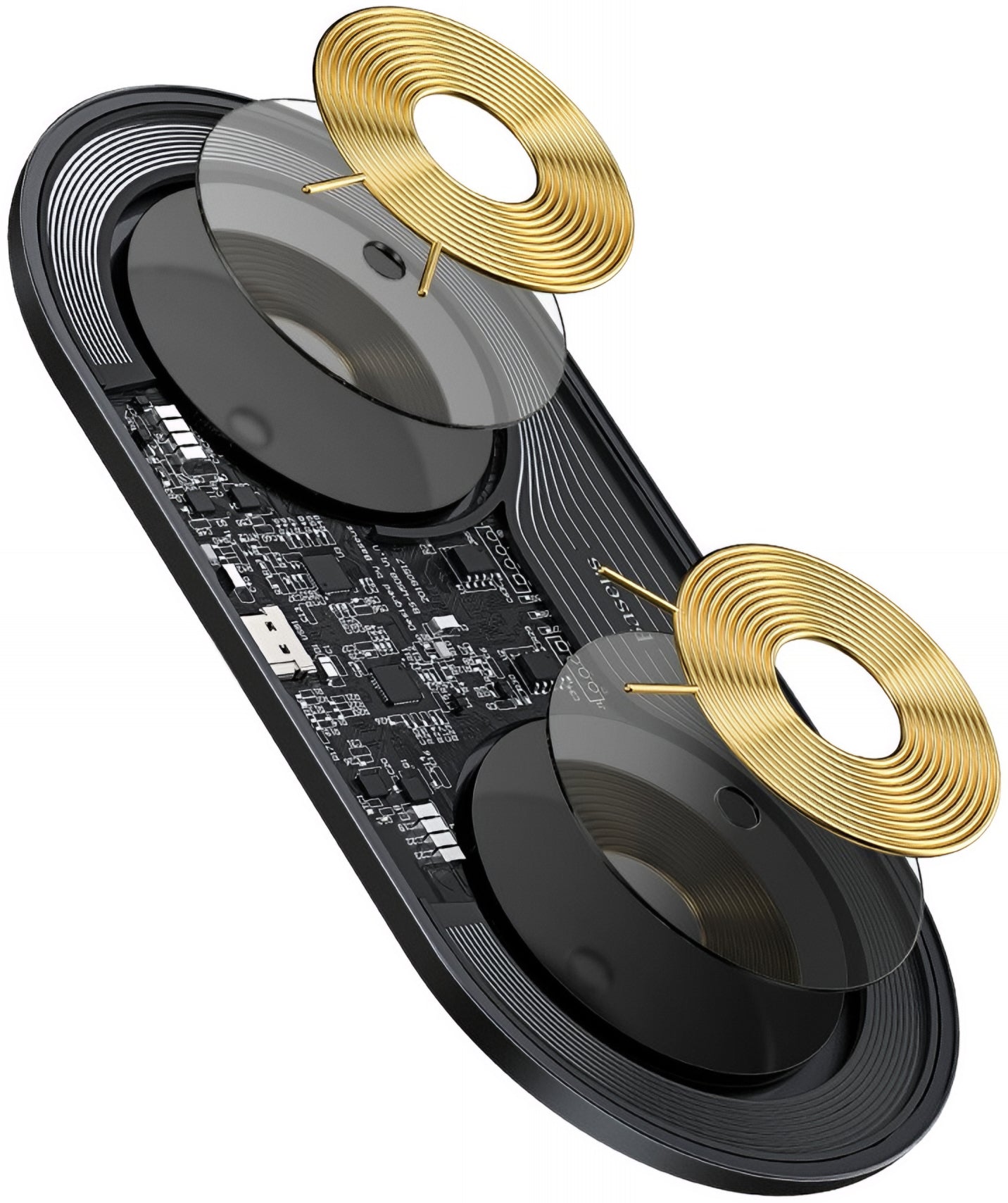 Baseus Simple 2in1 trådløs netværksoplader, 15W, 1.67A, Transparent WXJK-A01