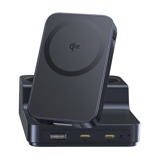 Baseus Nomos ND11 QI 6in1 opladerstation, 67W, 3.35A, 1 x USB-A - 2 x USB-C - 2 x Schuko, Sort P80015804213-00