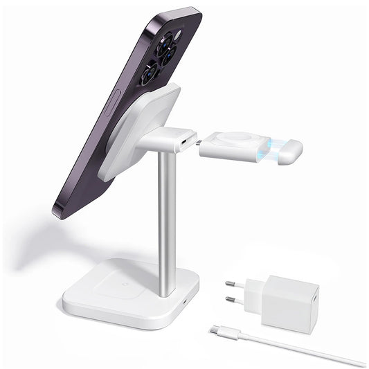 Trådløs netværksoplader ESR HaloLock 3in1, 15W, 1.67A, Hvid