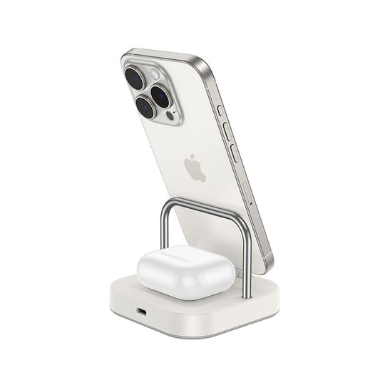 Trådløs Netværksoplader HOCO CQ16A 3i1, 15W, 1.67A, Hvid