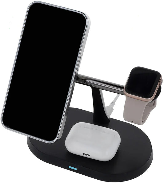 Trådløs Netværksoplader MaXlife MXWC-03 3i1, 15W, 1.67A, Sort