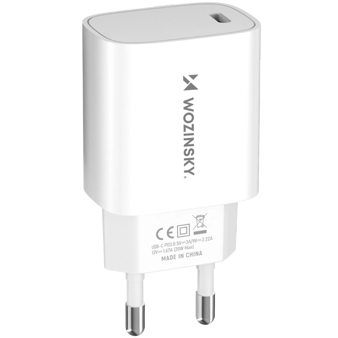 WZK WGWCCW Netoplader, 20W, 3A, 1 x USB-C, Hvid