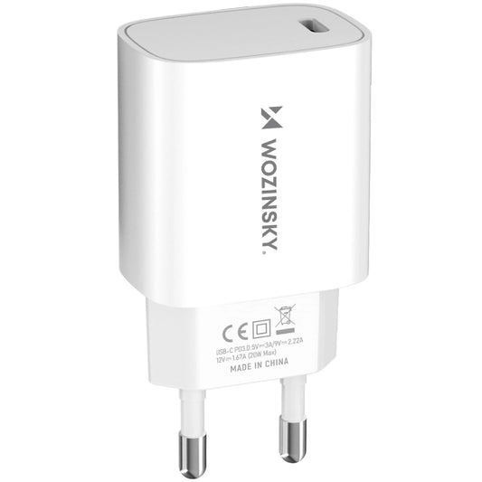 WZK WGWCCW Netoplader, 20W, 3A, 1 x USB-C, Hvid