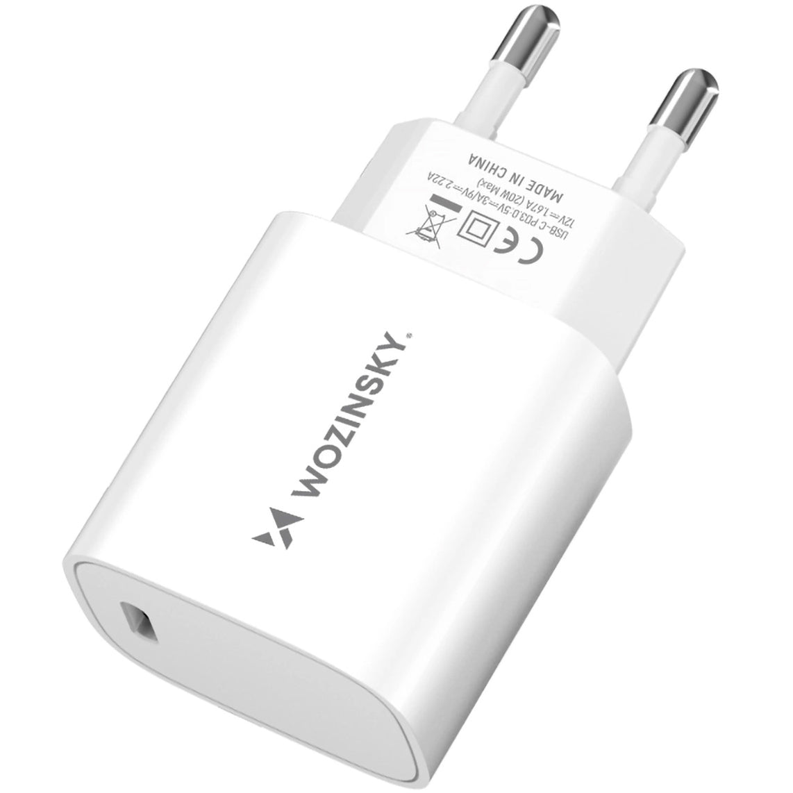 WZK WGWCCW Netoplader, 20W, 3A, 1 x USB-C, Hvid
