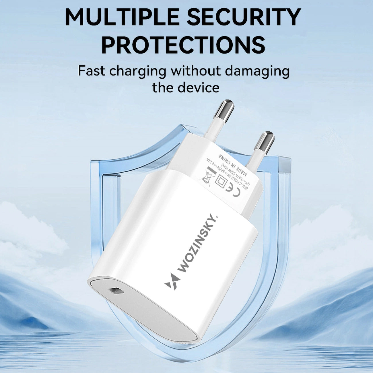 WZK WGWCCW Netoplader, 20W, 3A, 1 x USB-C, Hvid
