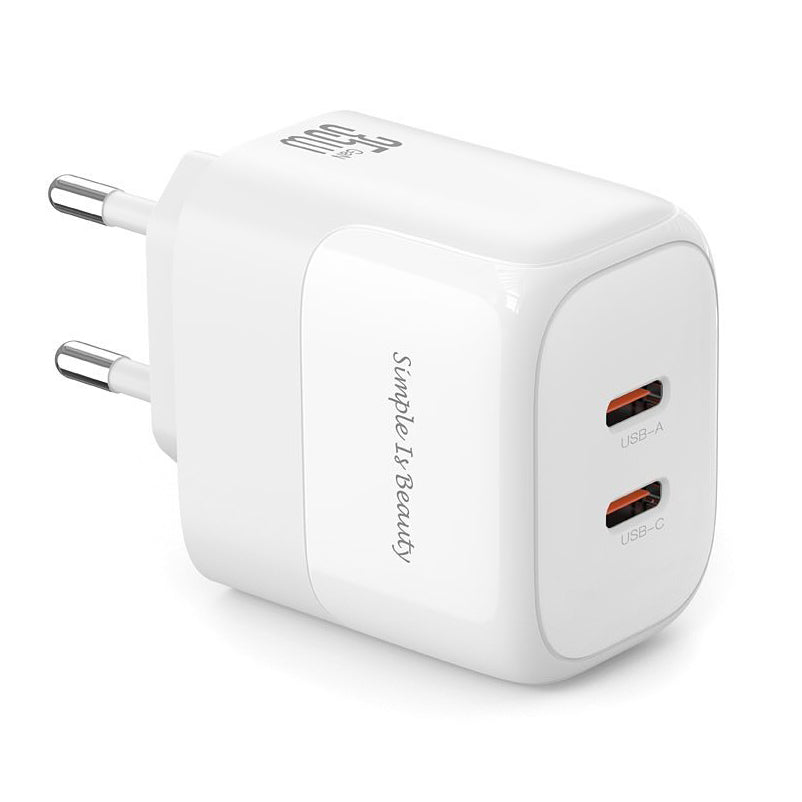 Netværksoplader XO Design L140, 35W, 3A, 2 x USB-C, hvid