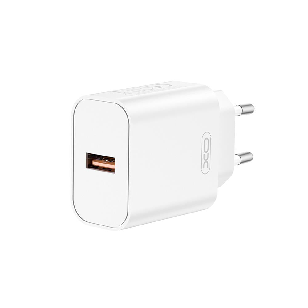 Netværksoplader XO Design CE33, 18W, 3A, 1 x USB-A, Hvid