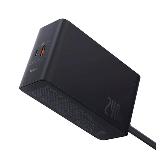 Baseus 5in1 ladestation, 240W, 5A, 1 x USB-A - 3 x USB-C - 1 x DC, Sort P10163901113-00