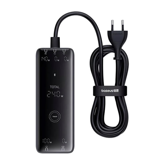 Baseus 5in1 ladestation, 240W, 5A, 1 x USB-A - 3 x USB-C - 1 x DC, Sort P10163901113-00