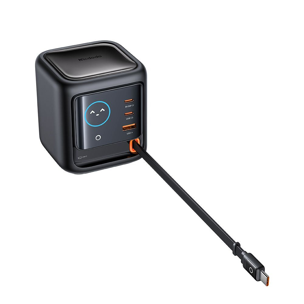 Opladerstation med USB-C-kabel Mcdodo FreeGo CH-1391 Display, 100W, 5A, 1 x USB-A - 2 x USB-C, Sort