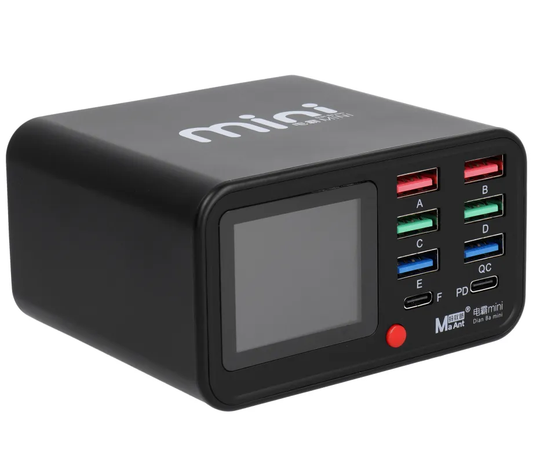 Opladerstation MaAnt Dianba Mini, 75W, 2 x USB-C - 6 x USB-A, Sort