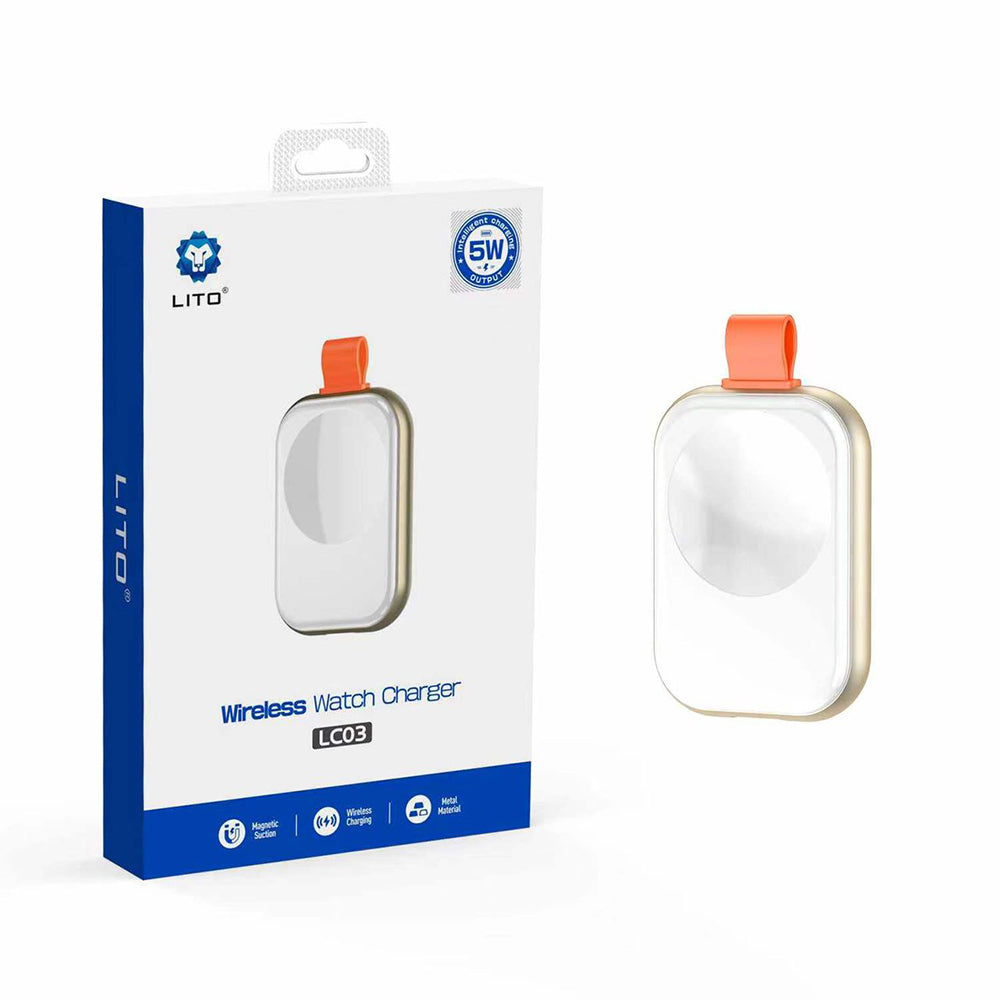 Trådløs Oplader Lito LC03 til Apple Watch Series, Hvid