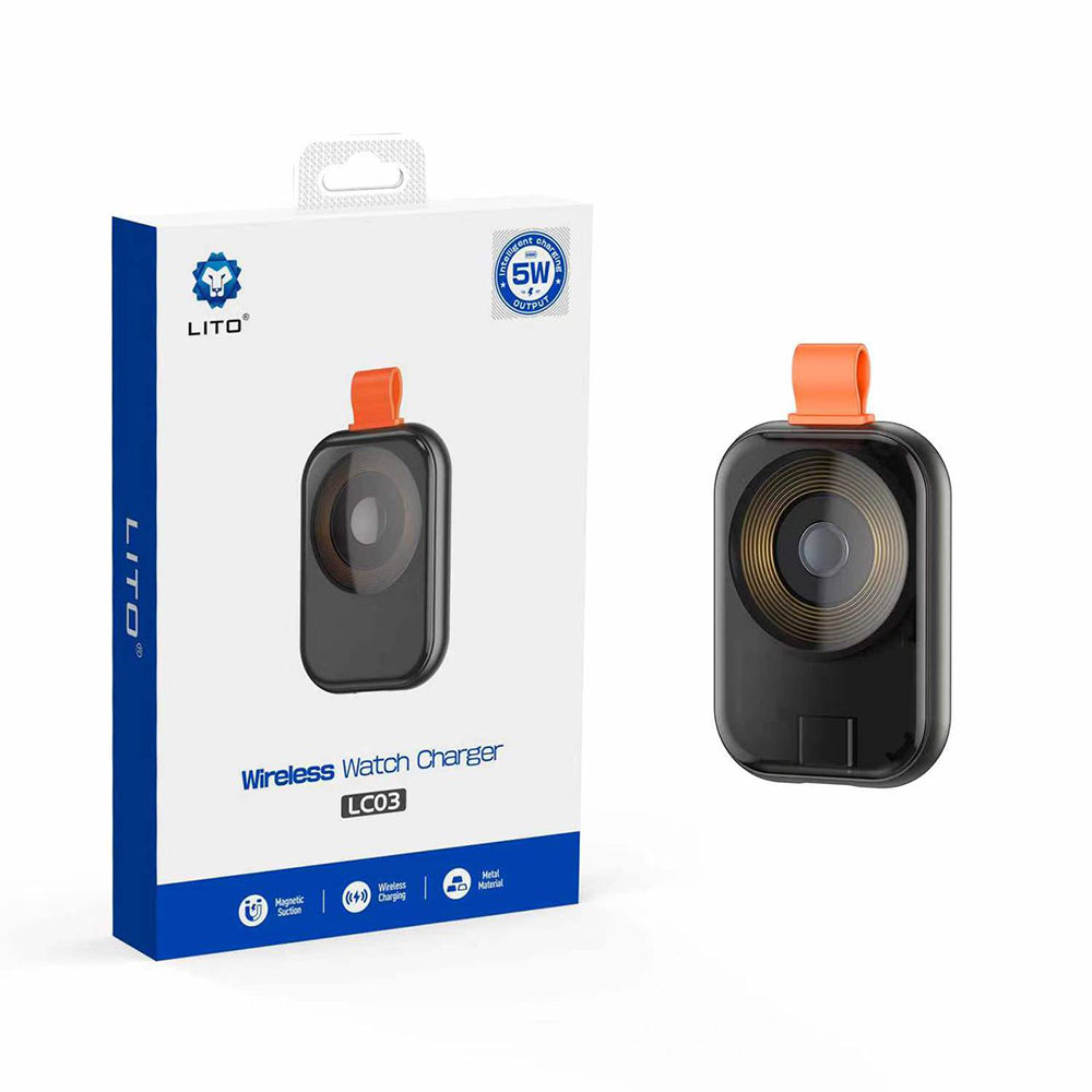 Trådløs Oplader Lito LC03 til Apple Watch Series, Sort