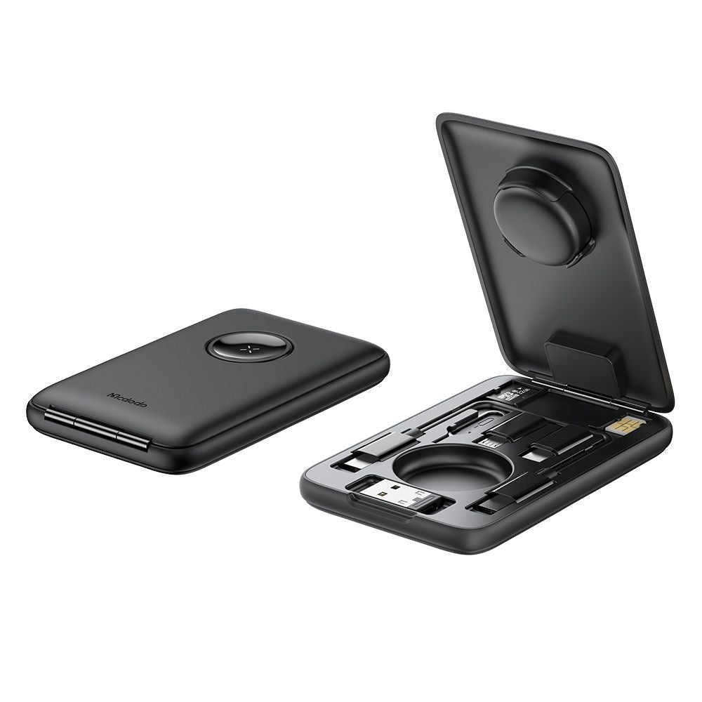 Trådløs Oplader med Organizer McDodo CH-2440 8in1 til Apple Watch Series, Sort