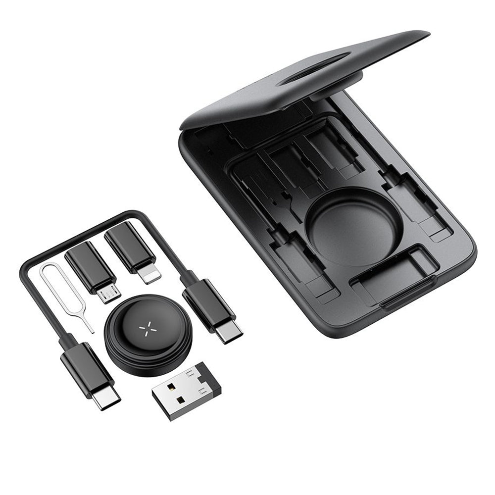 Trådløs Oplader med Organizer McDodo CH-2440 8in1 til Apple Watch Series, Sort