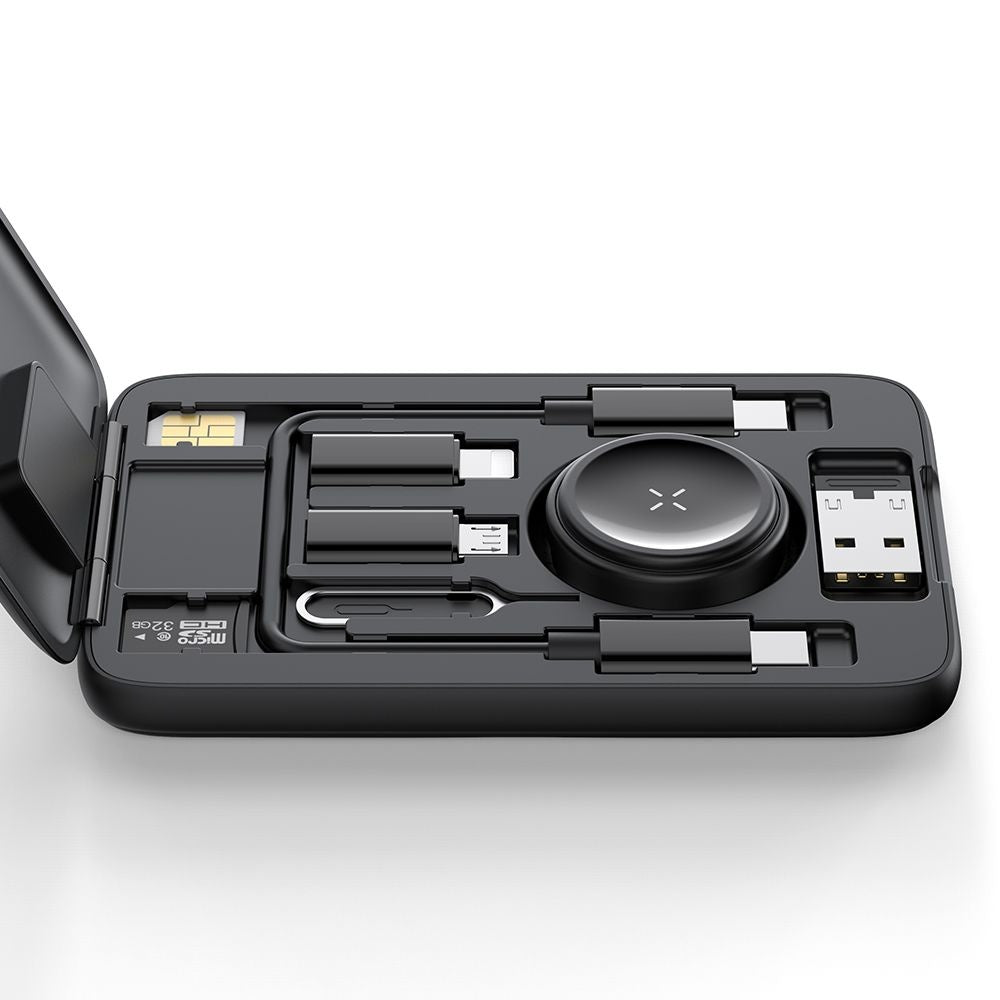 Trådløs Oplader med Organizer McDodo CH-2440 8in1 til Apple Watch Series, Sort