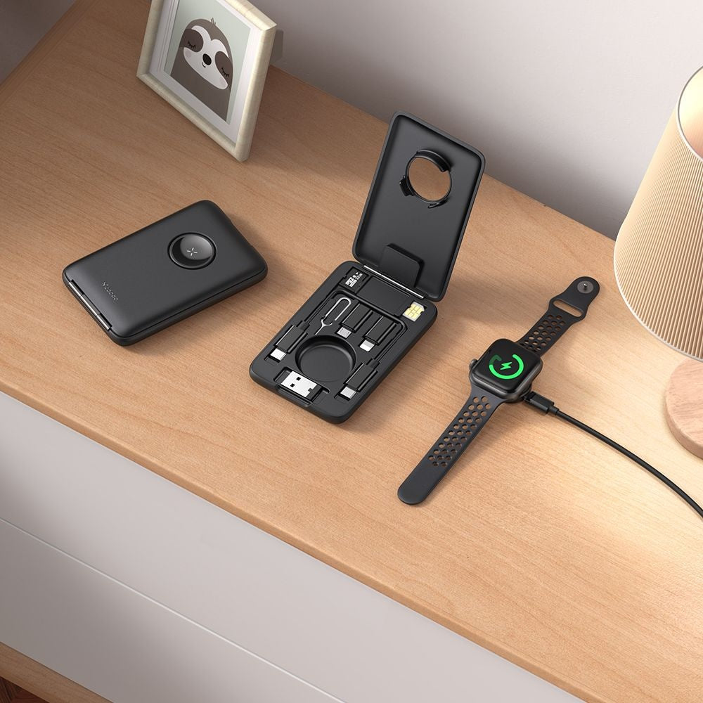 Trådløs Oplader med Organizer McDodo CH-2440 8in1 til Apple Watch Series, Sort