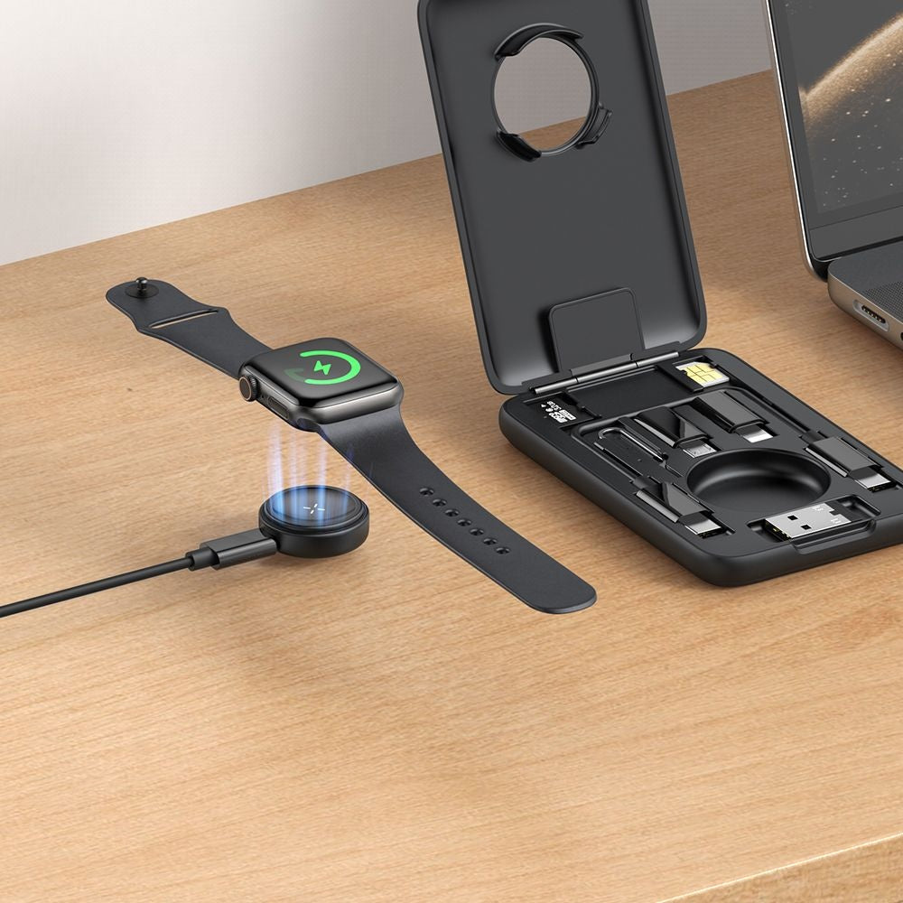 Trådløs Oplader med Organizer McDodo CH-2440 8in1 til Apple Watch Series, Sort